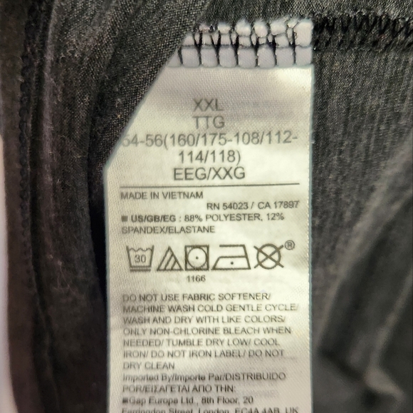 GapFit Brushed Jersey Cropped Cinch T-Shirt Crop V-Neck Gray Long Sleeve top xxl - Picture 7 of 9